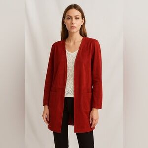 Solitaire Women's Cardigan - Deep Red